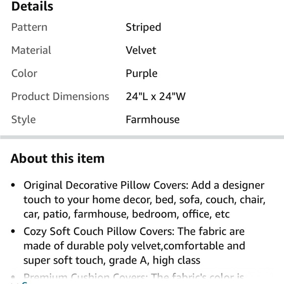 Velvet Throw Pillow Covers - set of 2 - Picture 4 of 7